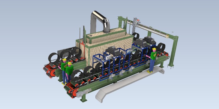 Semi-automatic painting line for OTCG couplings