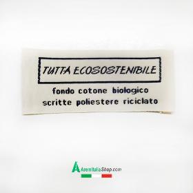 Etichetta tessuta eco-sostenibile in cotone organico