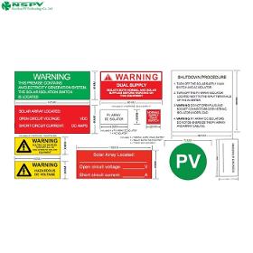 Inciso etichette di avvertimento solare cartello di avviso